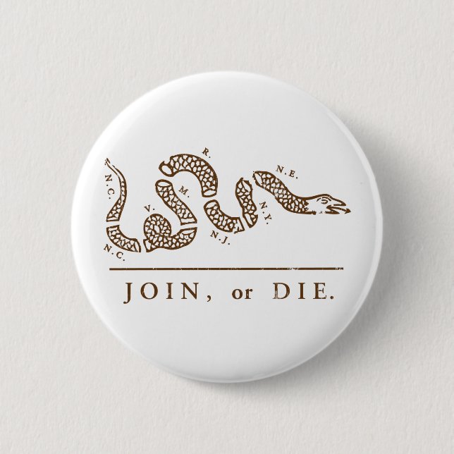 Join or Die Libertarian  Pinback Button (Front)