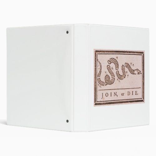 Join or Die ORIGINAL Benjamin Franklin Cartoon Binder