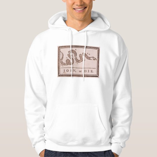 Join or Die ORIGINAL Benjamin Franklin Cartoon Hoodie