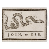 Join or Die Rattlesnake: Cartoon Benjamin Franklin (Front Horizontal)