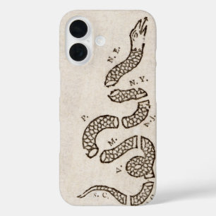 Join or Die Rattlesnake: Cartoon Benjamin Franklin iPhone 16 Case