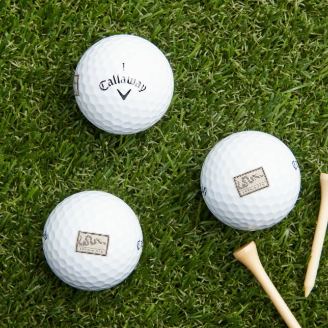 Join or Die Rattlesnake: Cartoon Benjamin Franklin Golf Balls (Insitu Grass)