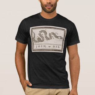 Join or Die Rattlesnake: Cartoon Benjamin Franklin T-Shirt