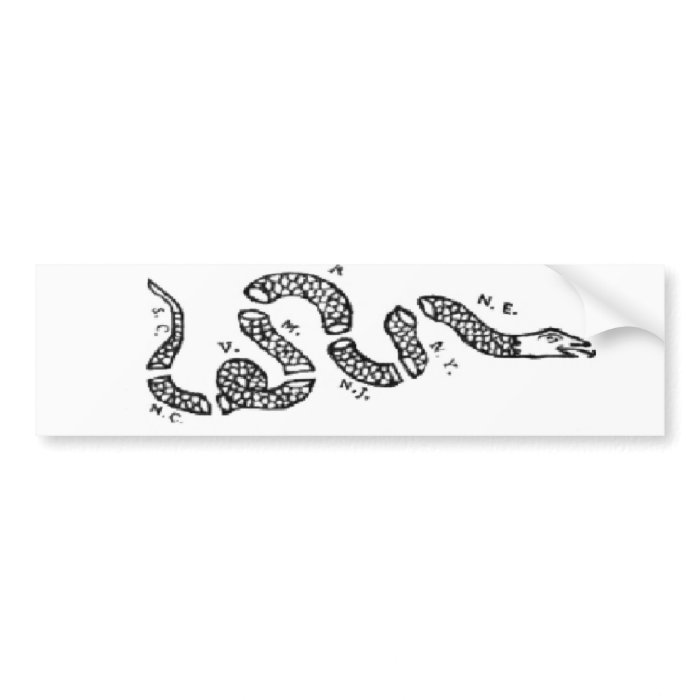 Join Or Die Snake Bumper Sticker