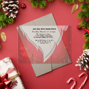 Join Our Dirty Santa Party with Santa Pattern Acrylic Invitations