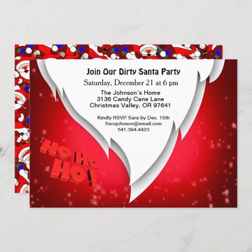 Join Our Dirty Santa Party with Santa Pattern ZPR Invitation