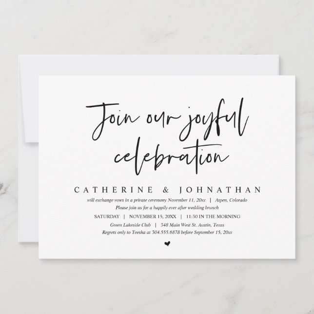 Join Our Joyful Celebration, Wedding Brunch  Invitation (Front)