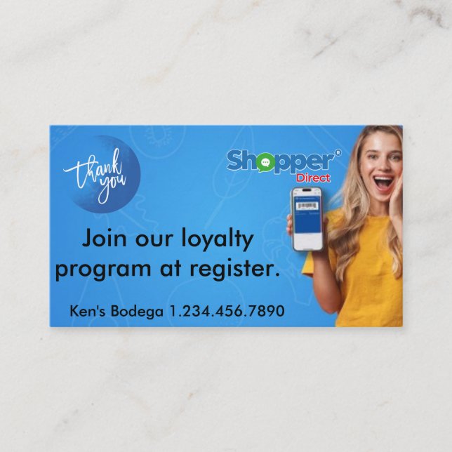 Join Our Loyalty Program Card (Front)