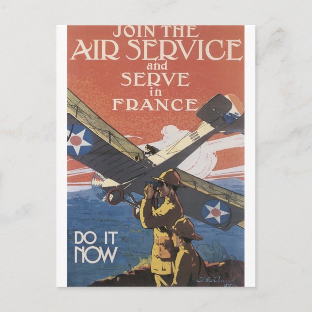 "Join the Air Service" circa 1917 Postcard (Front)