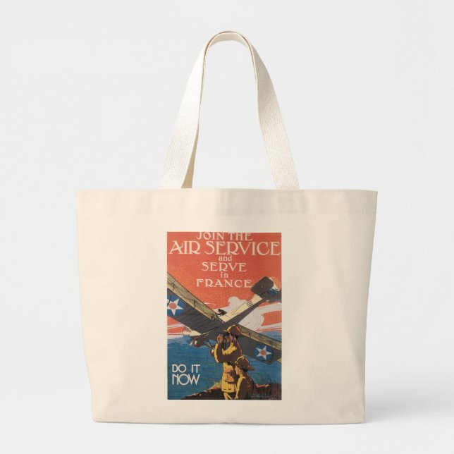 Join the Air Service Large Tote Bag (Front)