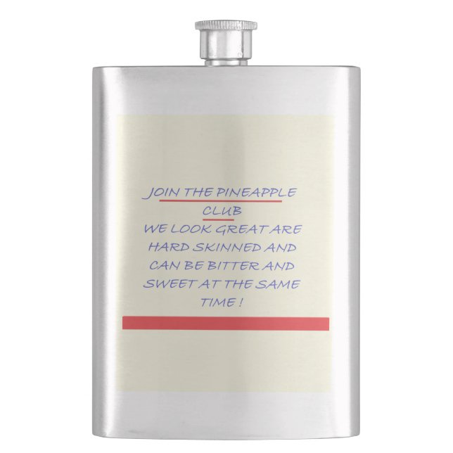 JOIN THE CLUB FUN MESSAGE BLUE AND RED FLASK (Front)
