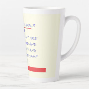 JOIN THE CLUB FUN MESSAGE BLUE AND RED LATTE MUG
