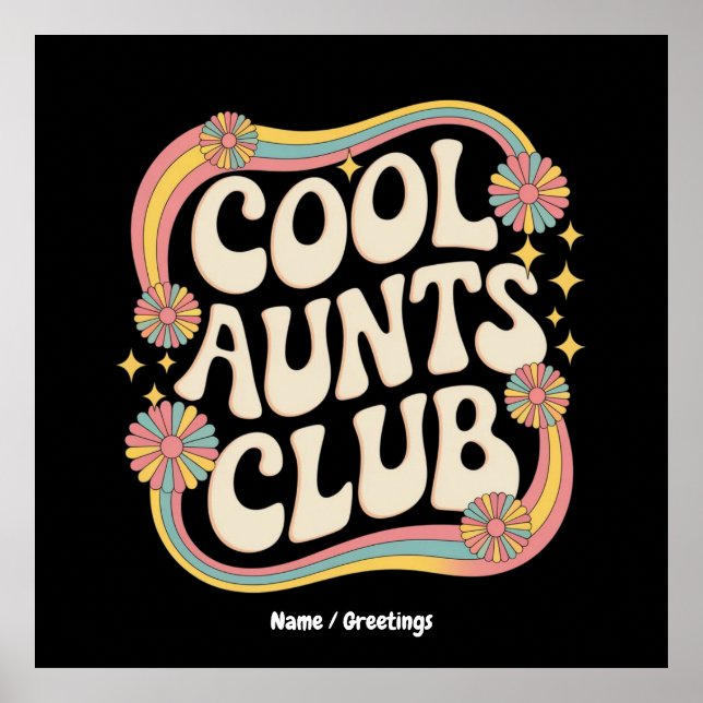 Join the Cool Aunts Club Funny Oversized Graphic Poster (Front)