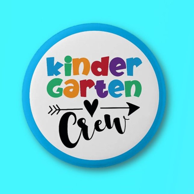 Join the Crew! Cute, colorful kindergarten Kids Button (Creator Uploaded)