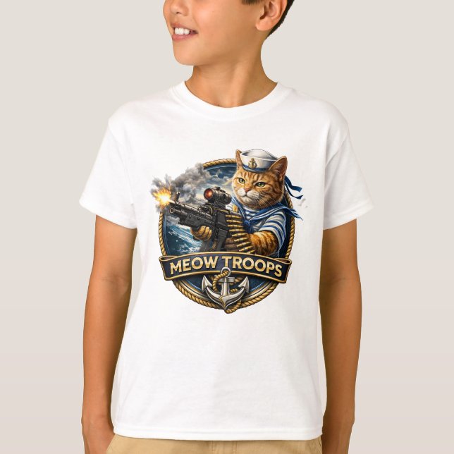 Join the Elite. Join the Meow Troops T-Shirt (Front)