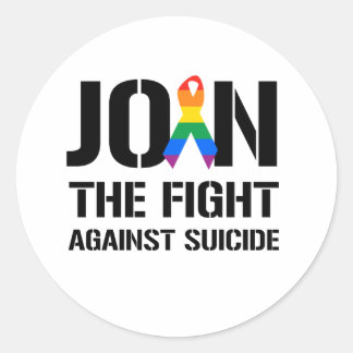 Join the fight against gay suicide classic round sticker