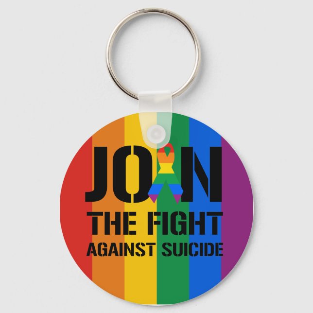 Join the fight against gay suicide keychain (Front)