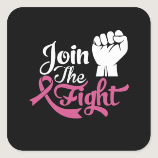 Join The Fight Family Matching Breast Cancer Gift Square Sticker