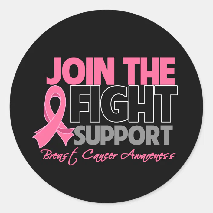 Breast Cancer Stickers x 10 Fight Cancer Pink Ribbon Stickers Pink Promos 
