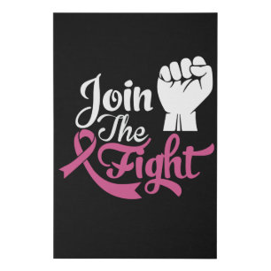 Join The Fight Support Breast Cancer Awareness Faux Canvas Print