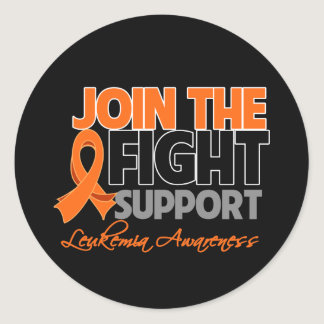 Join The Fight Support Leukemia Awareness Classic Round Sticker