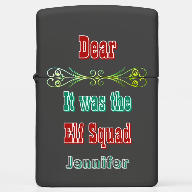 Join the merry elf squad this Holiday Zippo Lighter (Front)