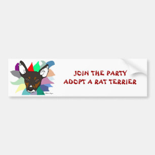 Join The Party Adopt A Rat Terrier Bumper Sticker