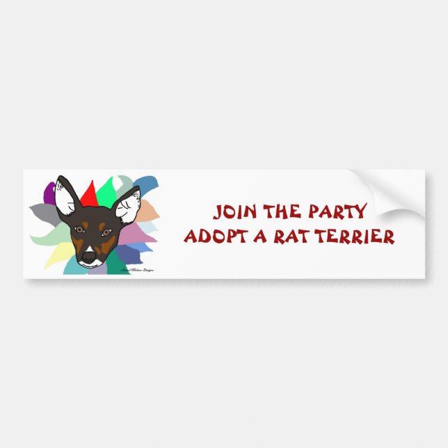 Join The Party Adopt A Rat Terrier Bumper Sticker (Front)