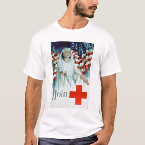 Join the Red Cross _ American Flag US00310 T_Shirt