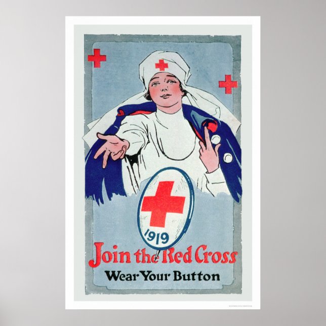 Join the Red Cross - Wear your Button (US00028) Poster (Front)