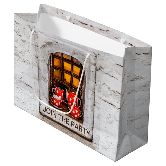 Join The Tea Party funny Large Gift Bag (Front Angled)