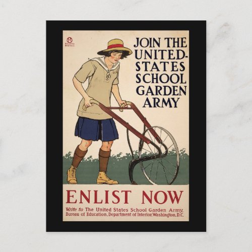 Join The United States School Garden Army Postcard