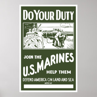 Join The US Marines -- WW2 Poster