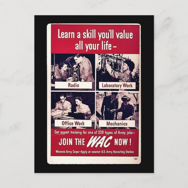 Join The Wac Now! Postcard (Front)