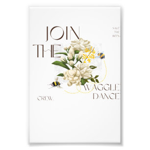 Join the Waggle Dance Crew: Elegant Bee & Jasmine Photo Print
