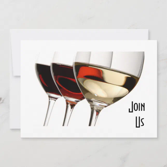 JOIN US - ADULT PARTY INVITATION WITH WINE GLASSES | Zazzle