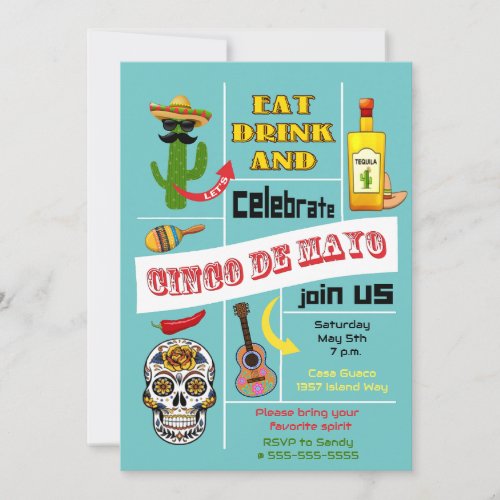 Join Us And Celebrate Cinco de Mayo Party Invitation