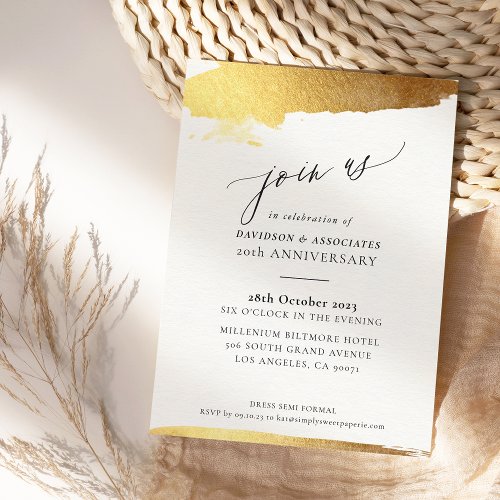 JOIN US calligraphy stylish formal gold edges Invitation