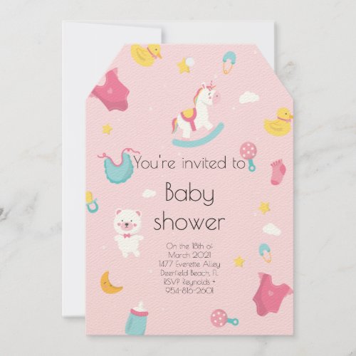 JOIN US FOR A BABY SHOWER girl Invitation