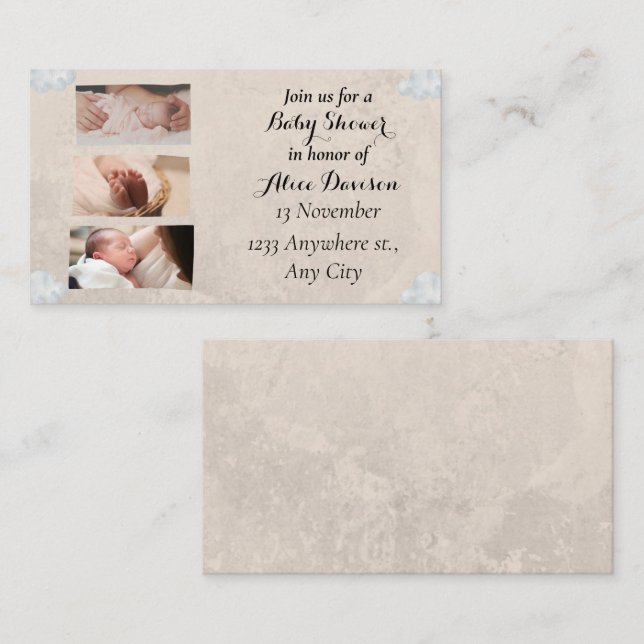 Join us for a Baby Shower in honor Enclosure Card (Front/Back)
