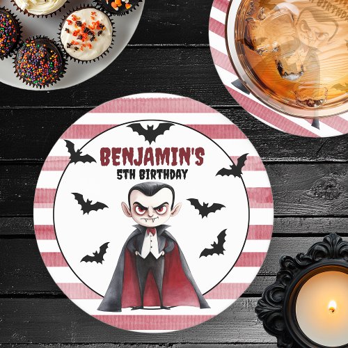 Join Us For A Bite Dracula Birthday  Round Paper Coaster