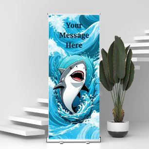 Join Us For a Bite Shark Retractable Banner