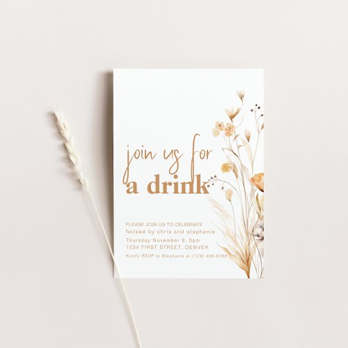 Join Us For A Drink Fall Party Invite