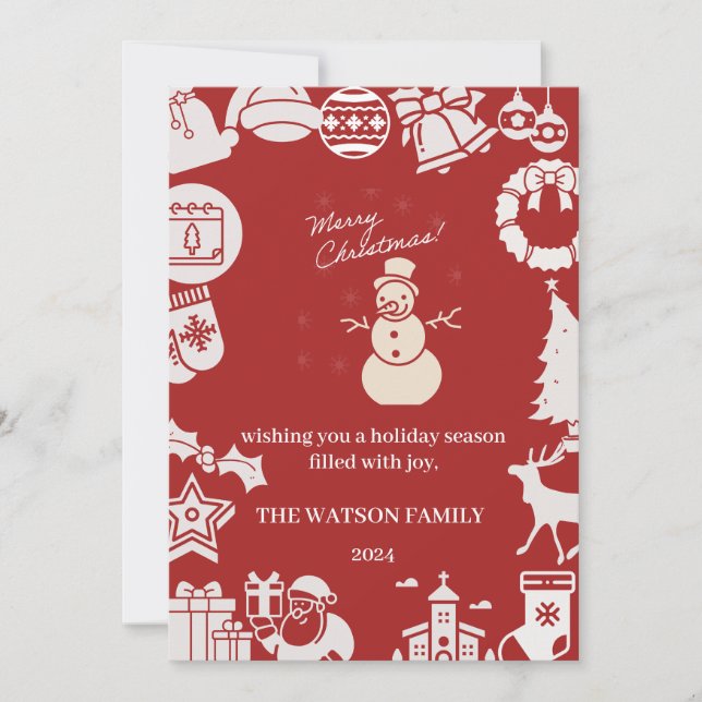 "Join Us for a Holly Jolly Christmas Party!" Holiday Card (Front)