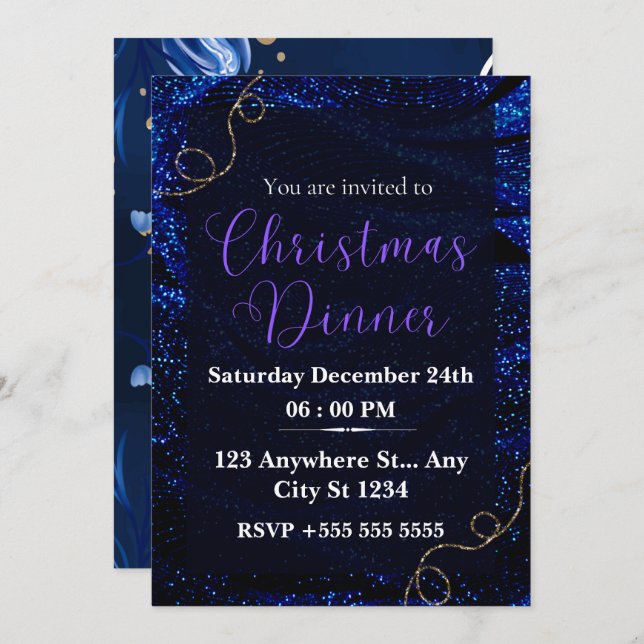 Join Us for a Magical Christmas Dinner invitation! Invitation (Front/Back)