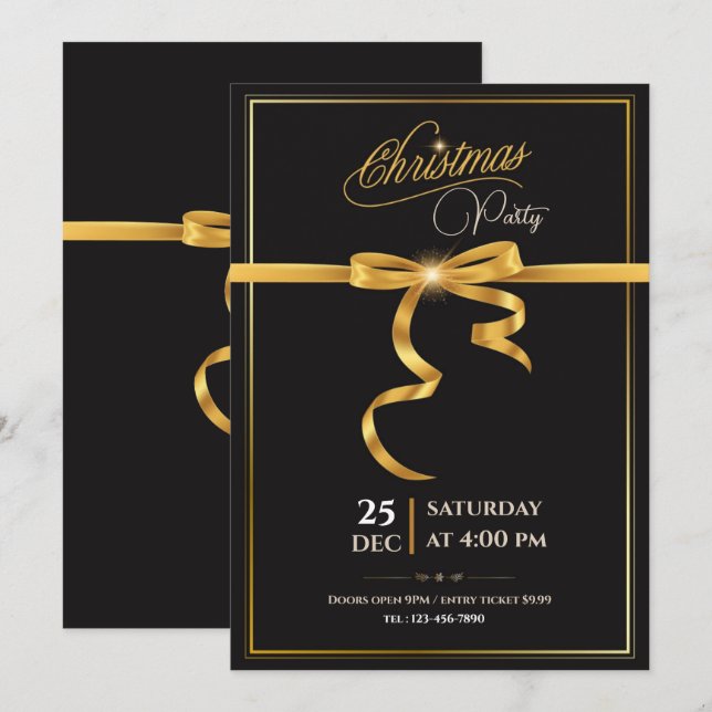 Join Us for a Merry Christmas Bashchristmas party  Invitation (Front/Back)