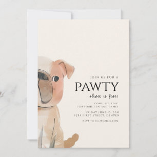Join us for a Pawty Bulldog Dog Theme Birthday Invitation