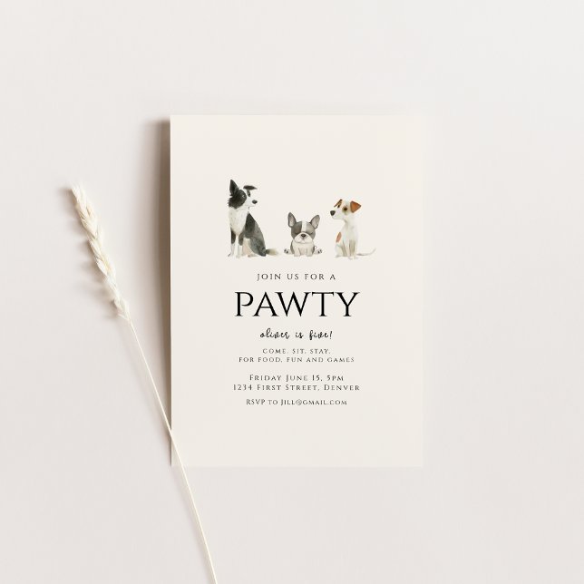 Join us for a Pawty Dog Theme Birthday  Invitation (Creator Uploaded)