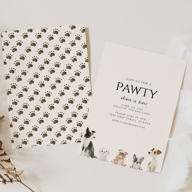Join us for a Pawty Dog Theme Birthday  Invitation (Creator Uploaded)