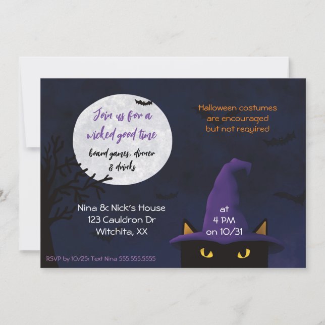 "Join us for a wicked good time" Halloween Party I Invitation (Front)